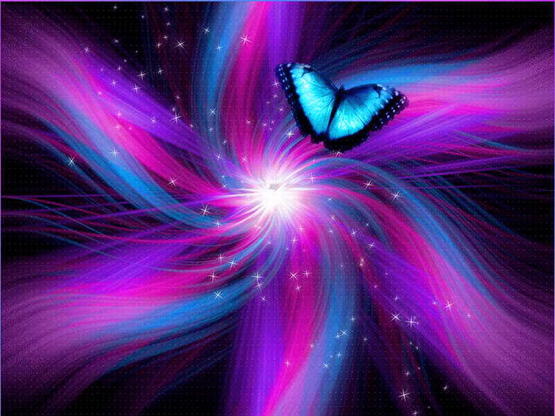 Blue Butterfly in Galaxy
