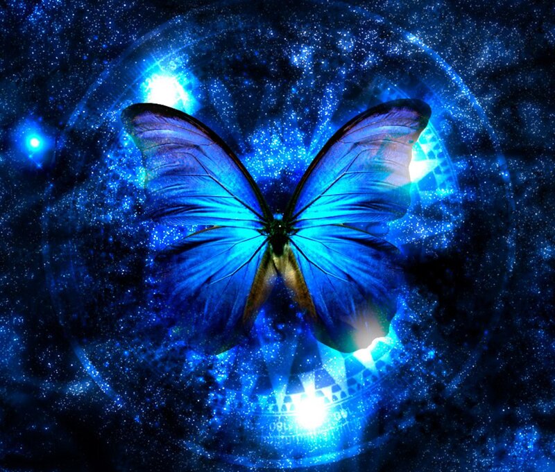 Blue Butterfly in Space — Cosmic