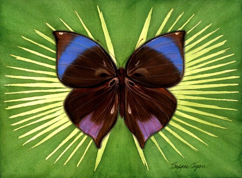 Blue Butterfly on Green — Calm