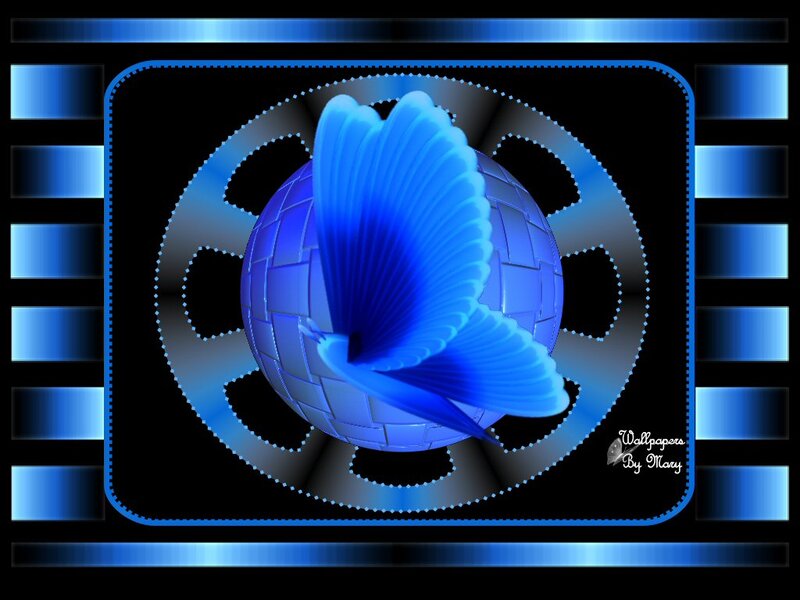 Blue Butterfly on Sphere