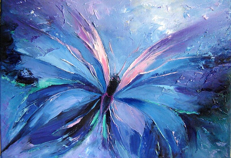 Blue Butterfly Painting — Dreamy