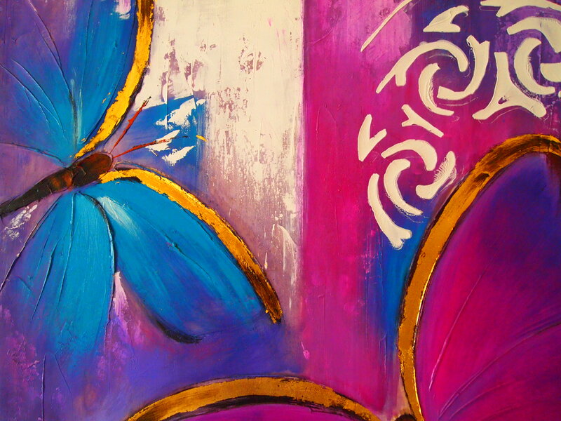 Blue Butterfly Painting
