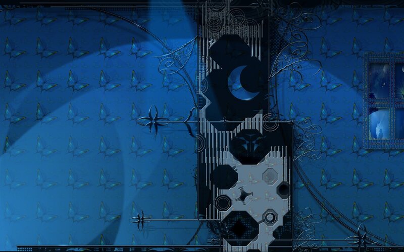 blue butterfly pattern with mechanical design