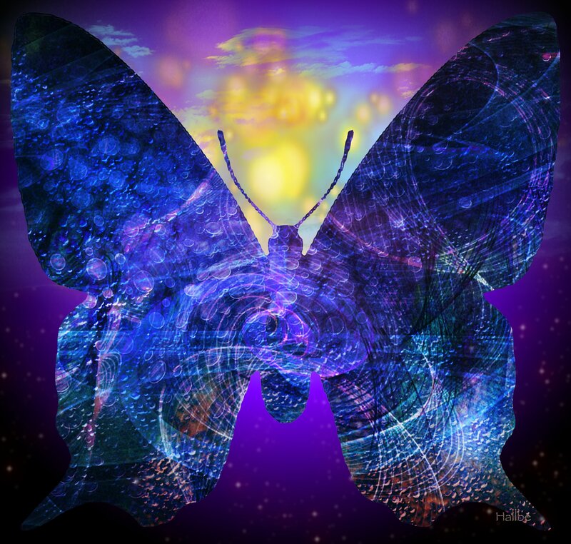 Blue Butterfly Silhouette