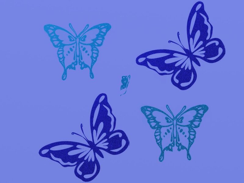 blue butterfly silhouettes