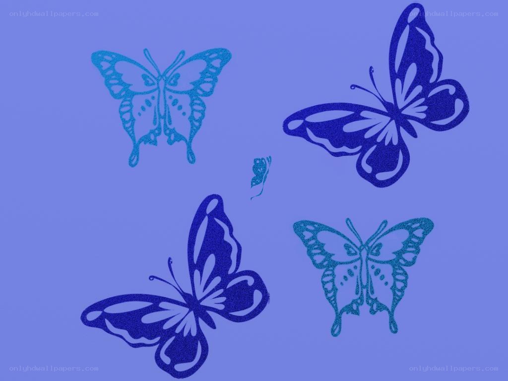 blue butterfly silhouettes