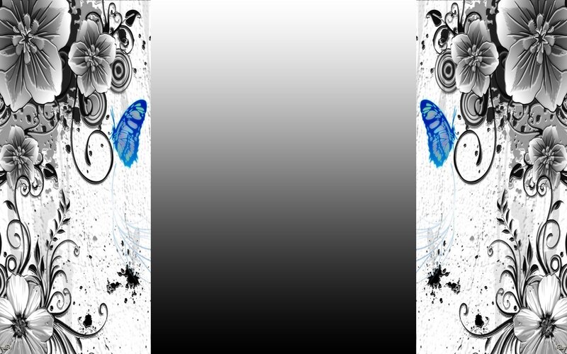 Blue Butterfly with Floral Patterns