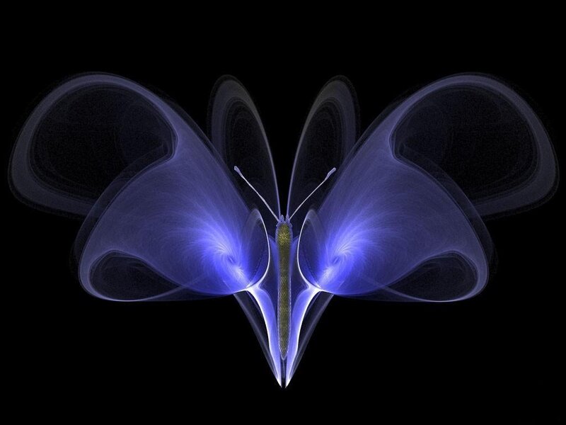 Blue Butterfly with Glowing Wings — Ethereal