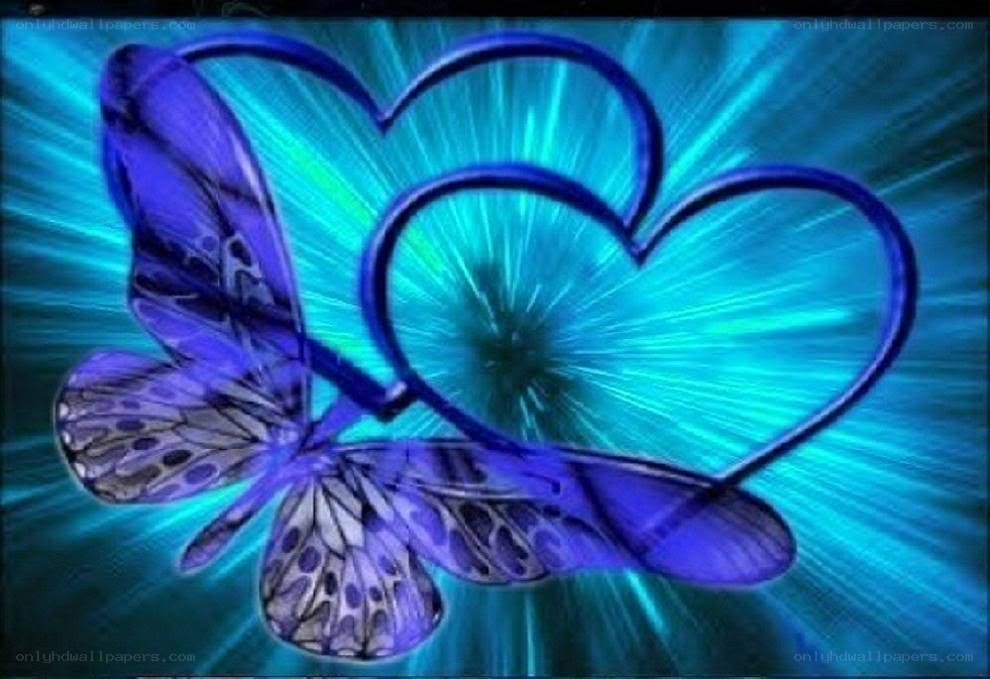 blue butterfly with heart