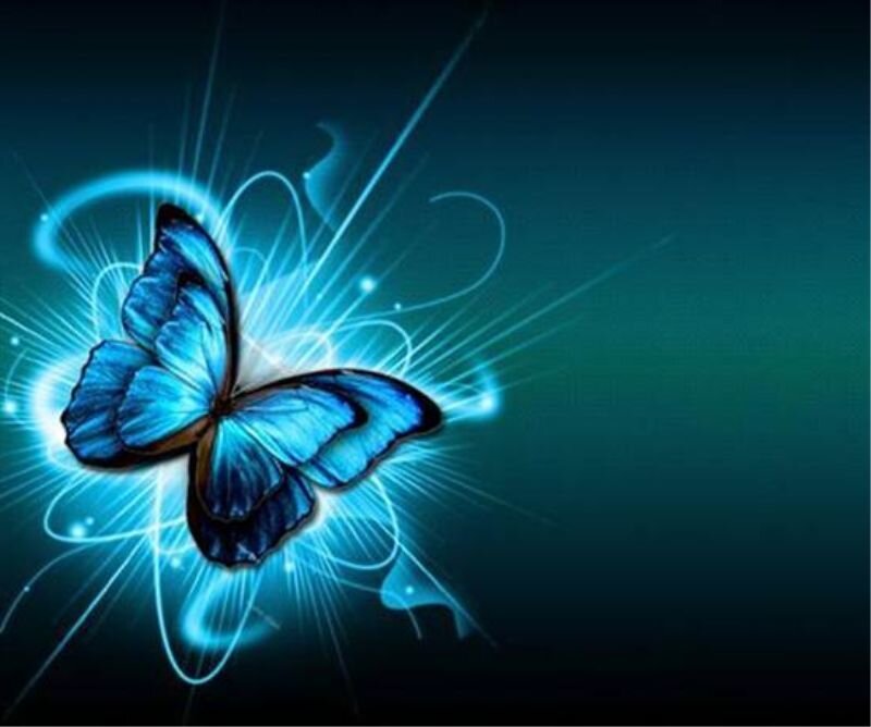 blue butterfly with light effects