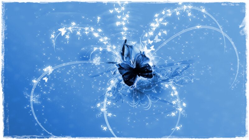 Blue Butterfly with Sparkles — Dreamy