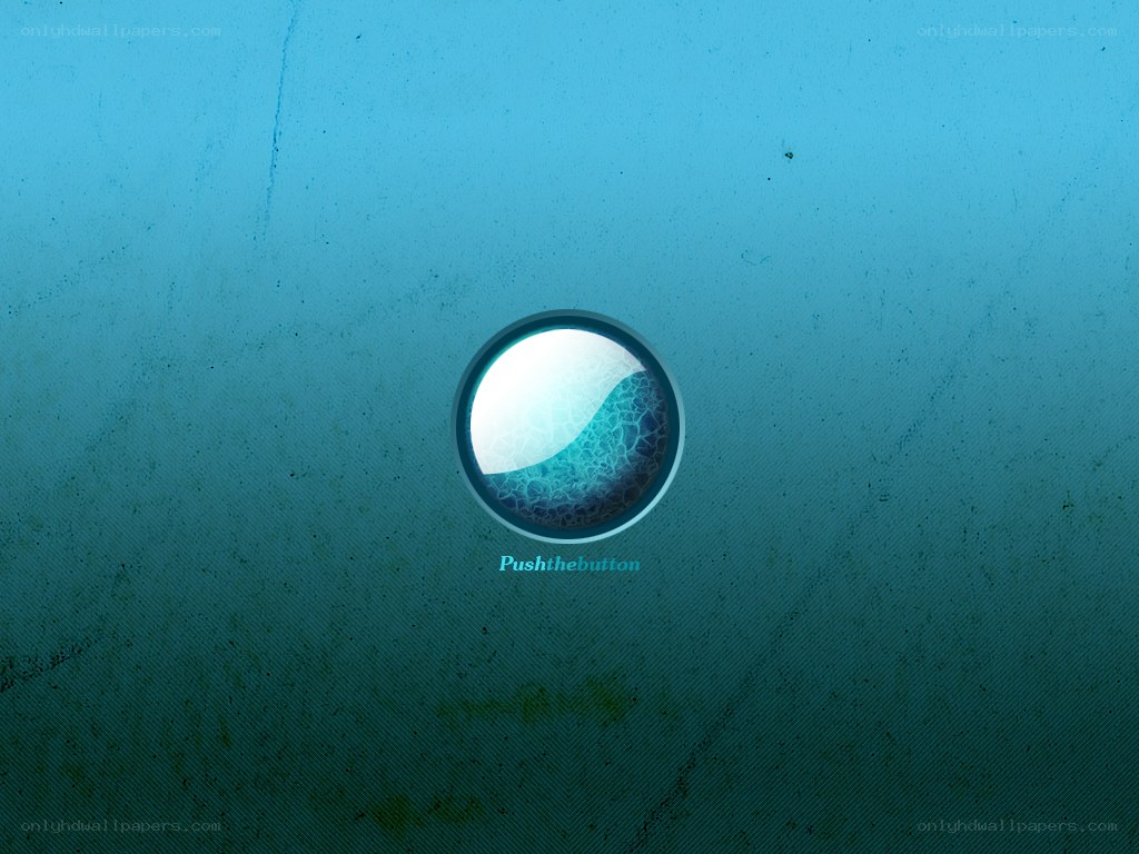blue button with wave design