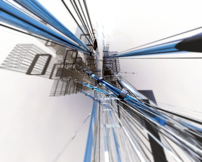 Blue Cables in City