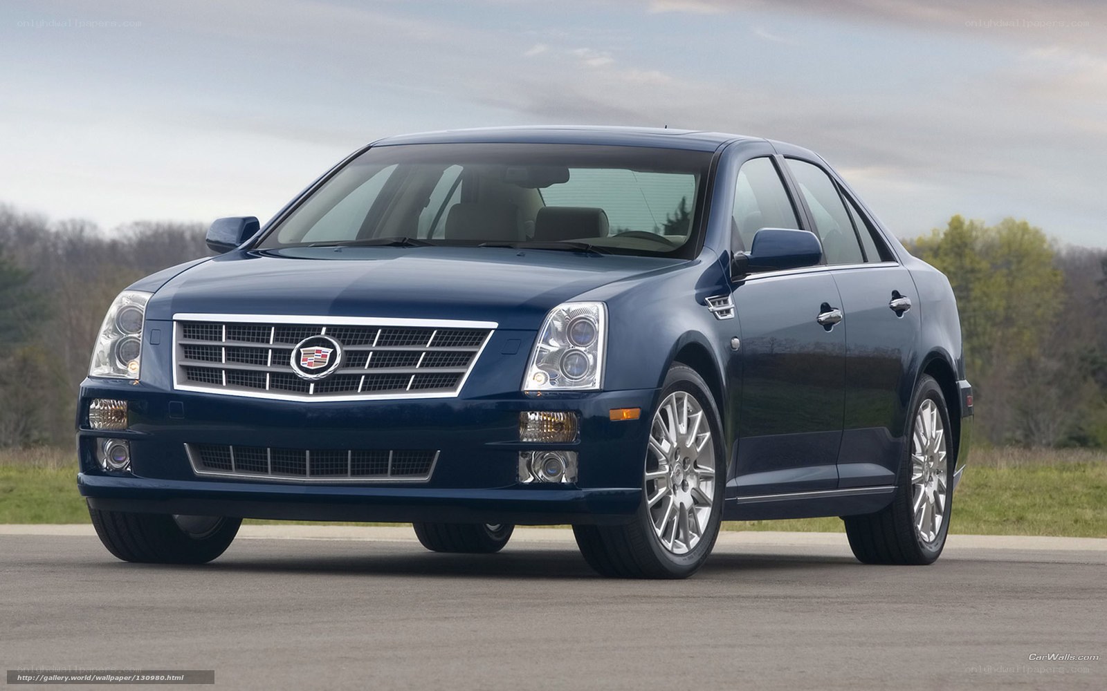 Blue Cadillac DTS Sedan