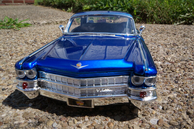 Blue Cadillac Model Car — Bright, Sunny