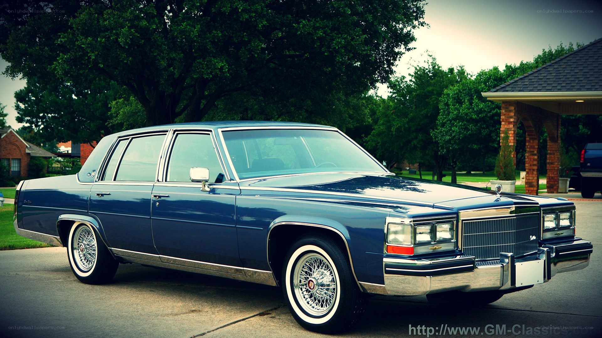 blue cadillac sedan
