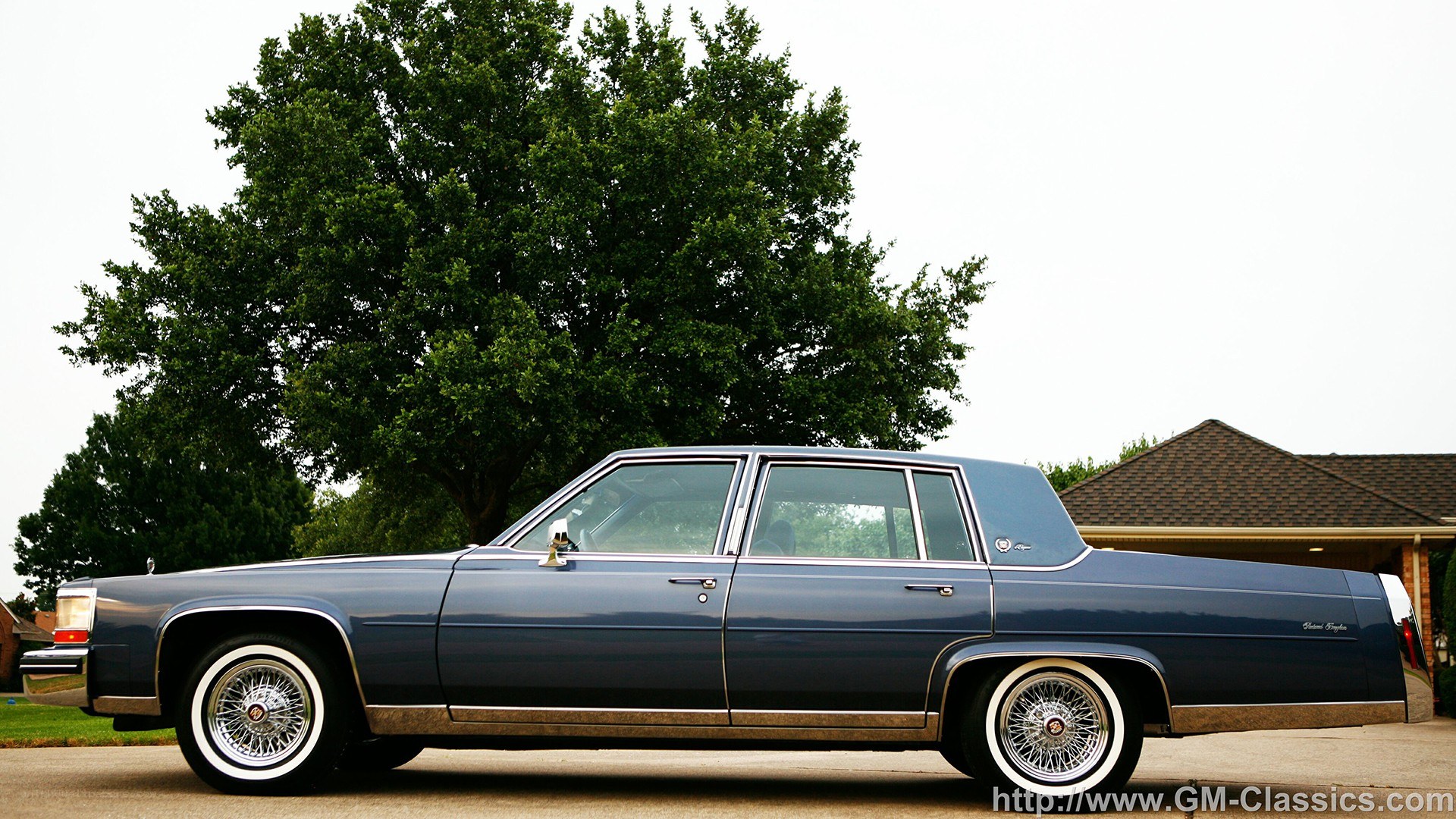 blue cadillac sedan