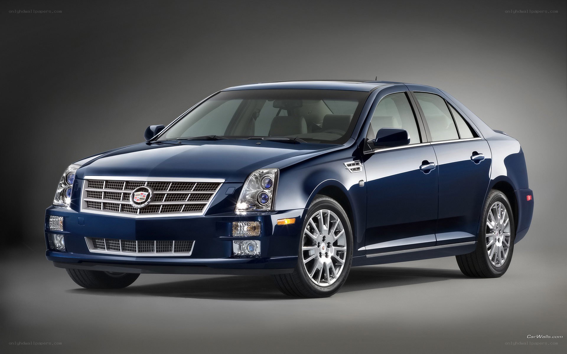 blue cadillac sedan