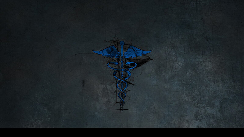 blue caduceus symbol