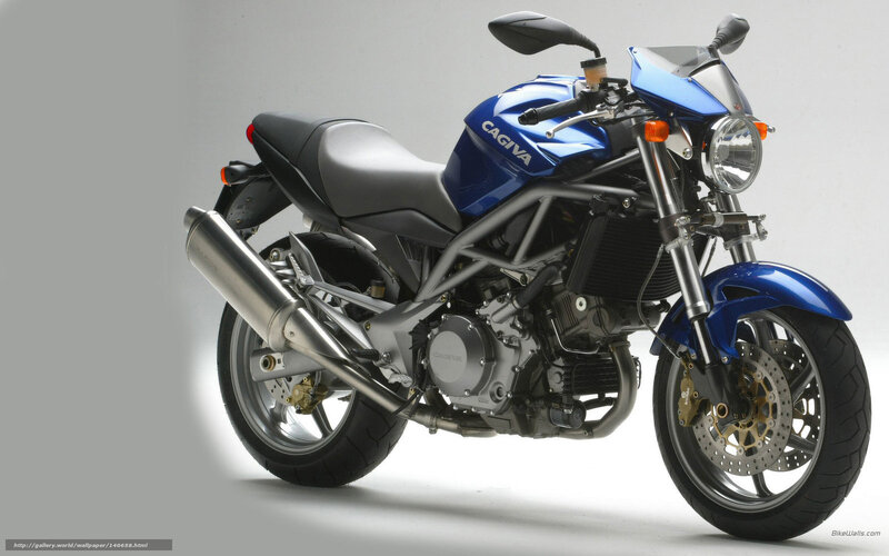 Blue Cagiva motorcycle