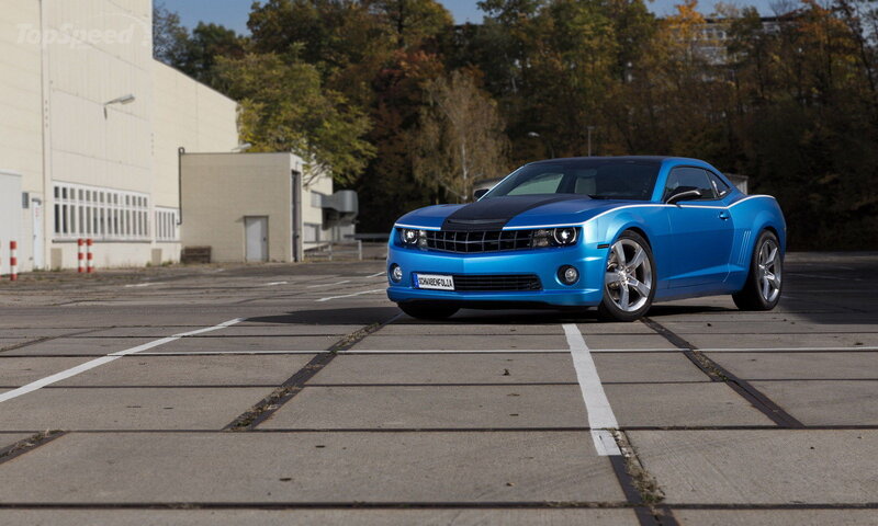 Blue Camaro Car — Calm, Autumn, Photograph