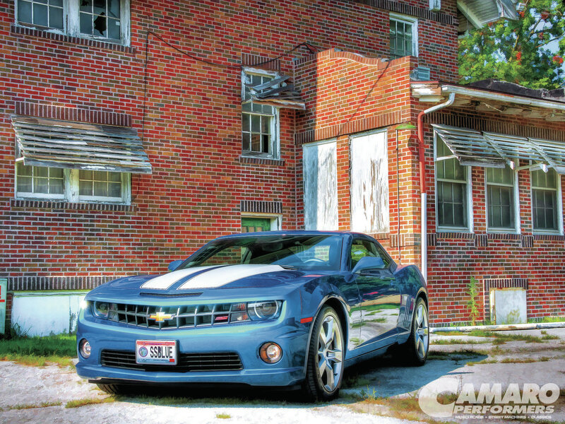 Blue Camaro Car — Dramatic, Afternoon