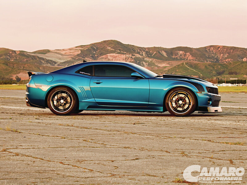 Blue Camaro Car — Dramatic