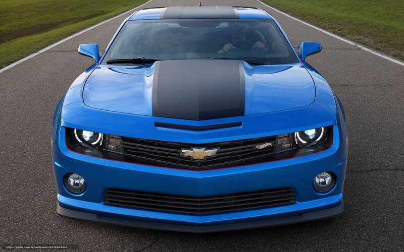 Blue Camaro Car — Dynamic, Photograph