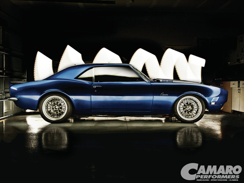 Blue Camaro Muscle Car — Dramatic
