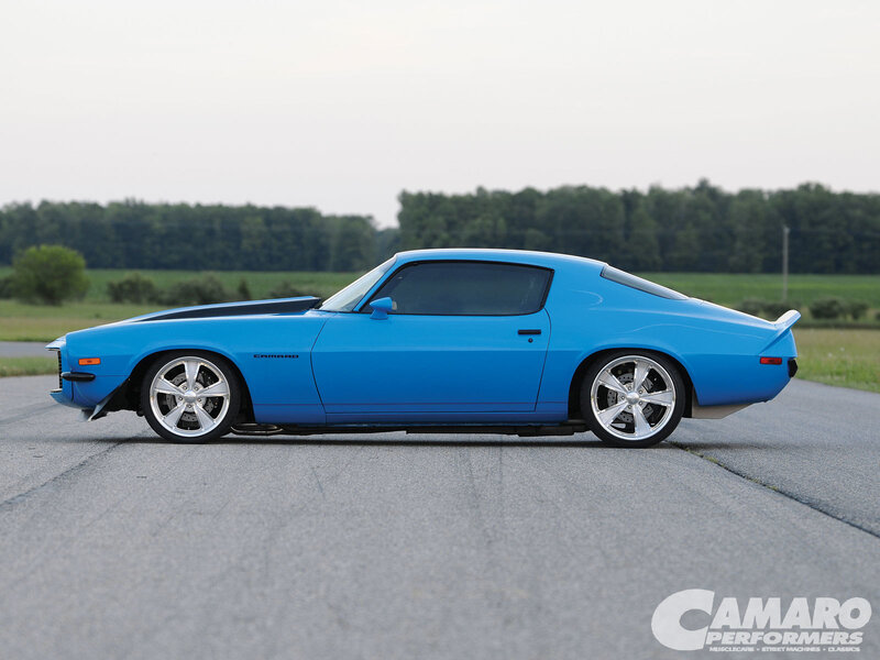 Blue Camaro Muscle Car