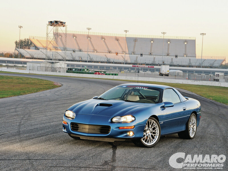 Blue Camaro on Racetrack — Calm