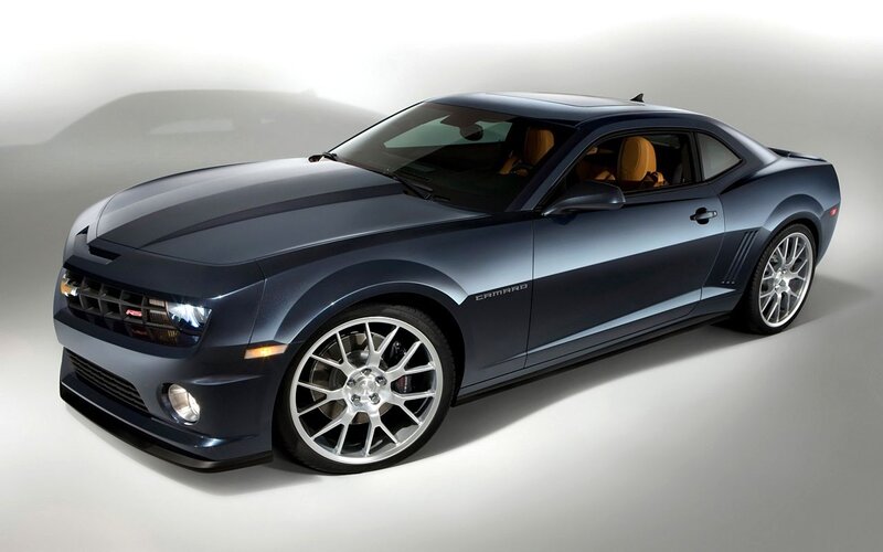 Blue Camaro sports car