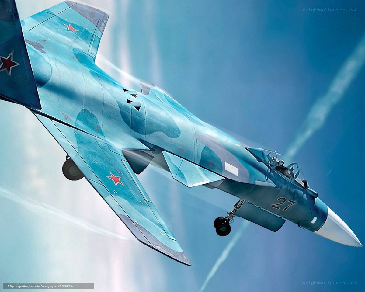 Blue Camouflage Fighter Jet