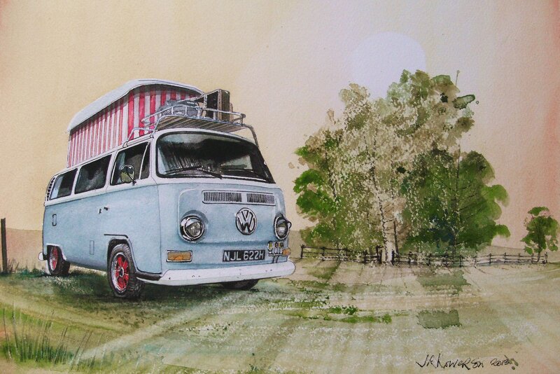 Blue Camper Van