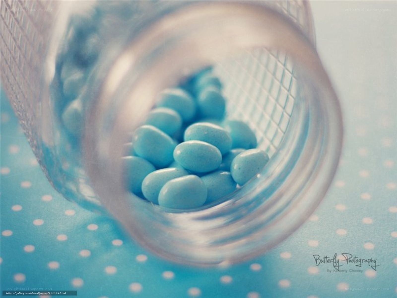 blue candies in a jar