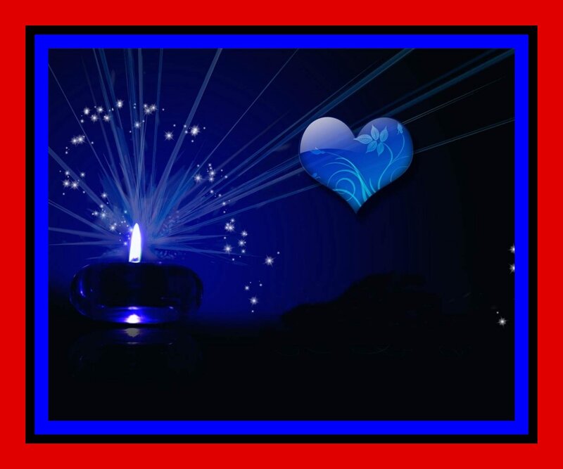 Blue Candle and Heart