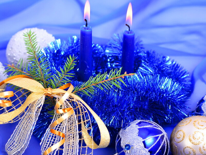 Blue Candle Arrangement