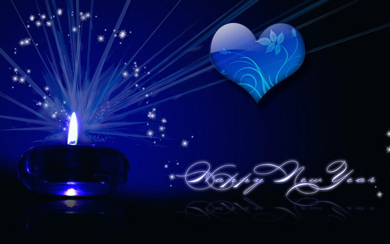 Blue Candle with Heart