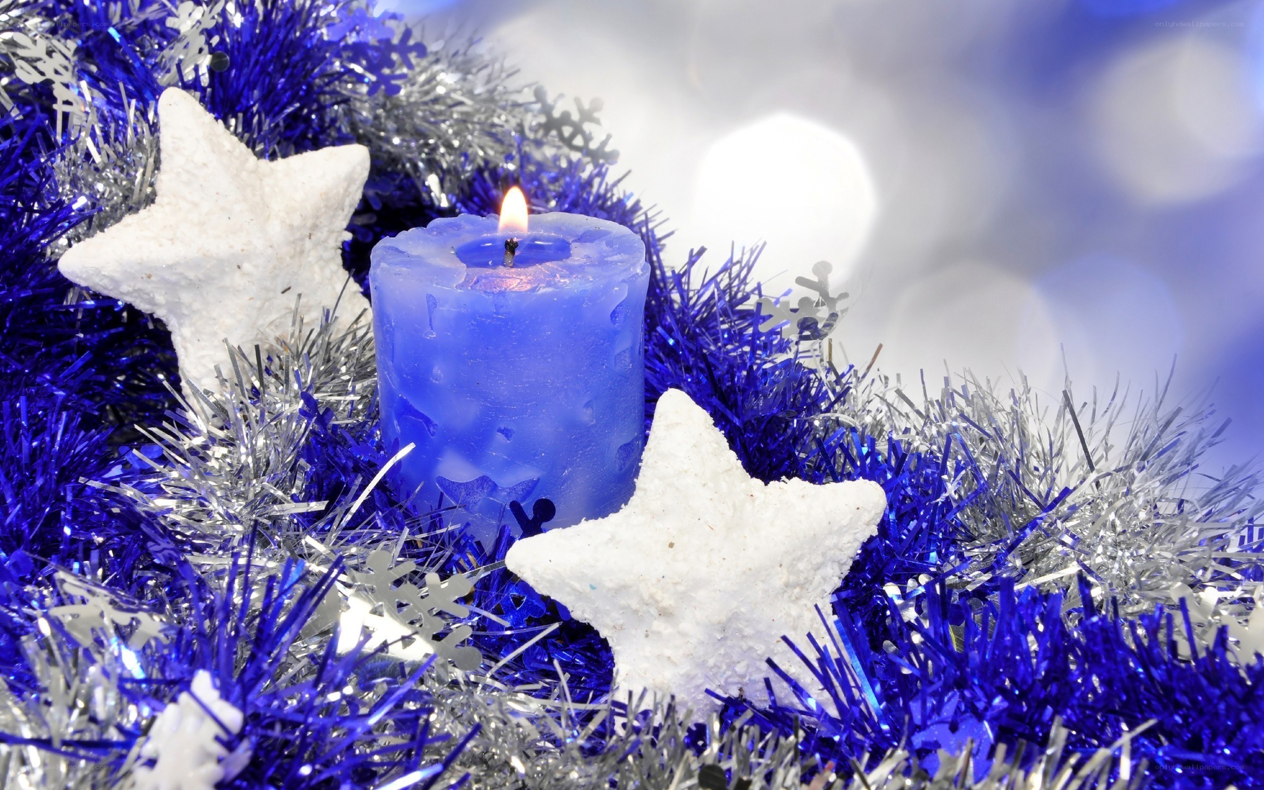 blue candle with stars