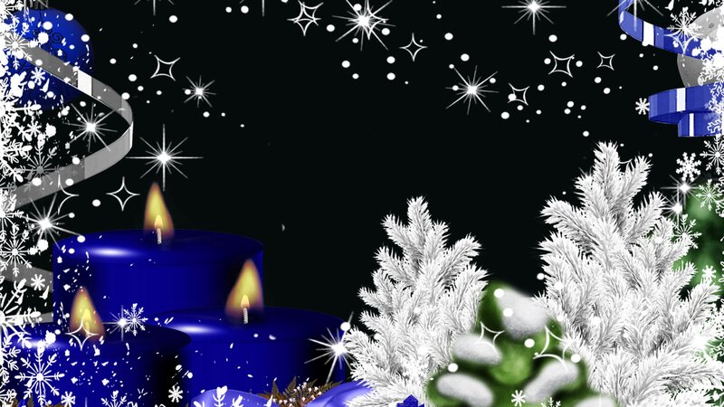 Blue Candles and Snowflakes