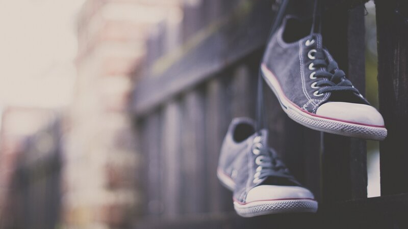 Blue Canvas Sneakers — Gray, Calm