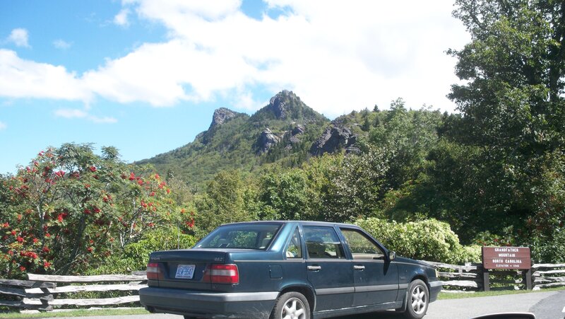 Blue Car at Mountain