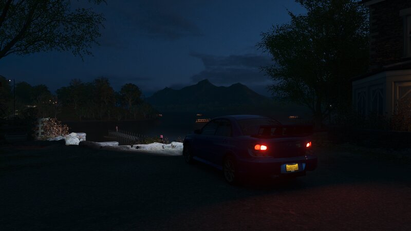 Blue Car at Night — Dark Blue
