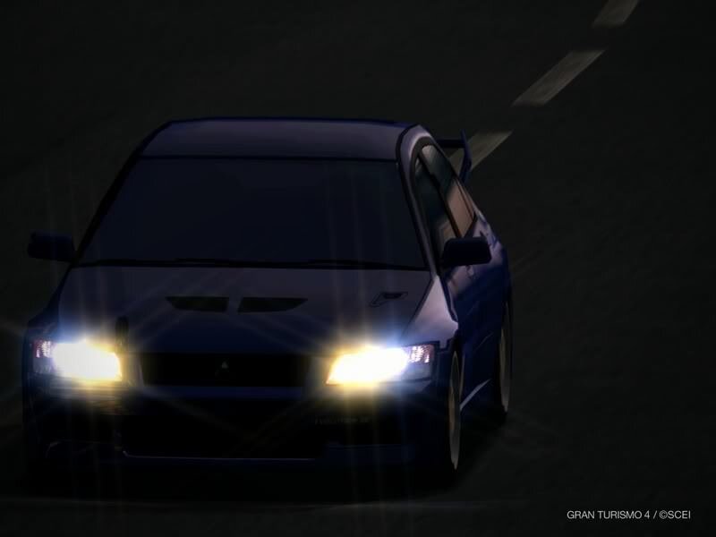 Blue car at night in Gran Turismo