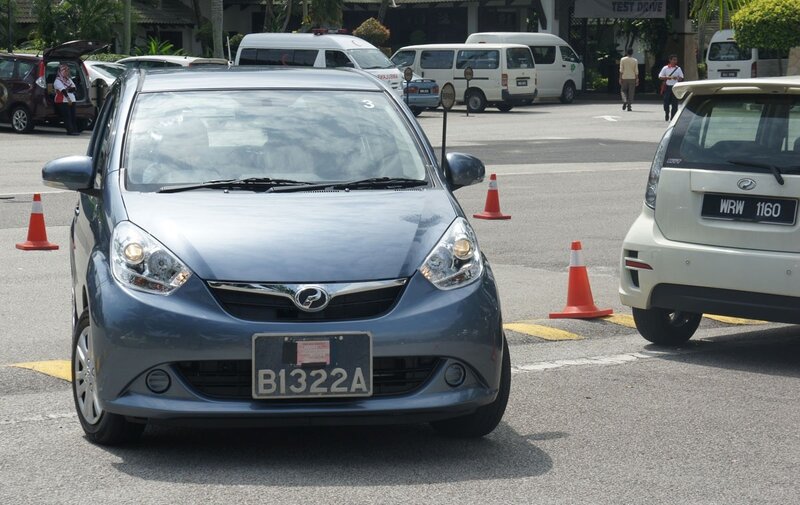 Blue car at test drive event