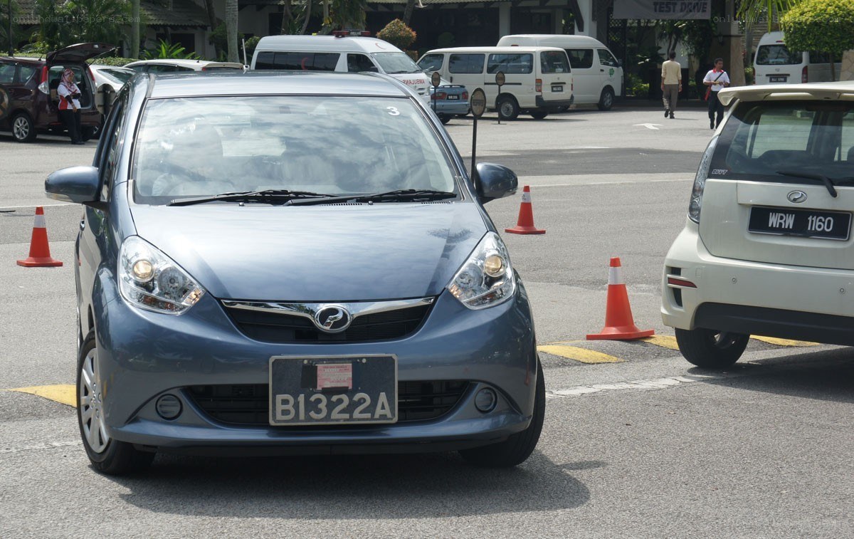 Blue car at test drive event