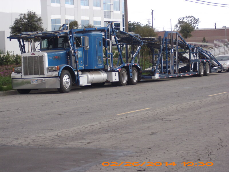 Blue Car Carrier Truck — Neutral