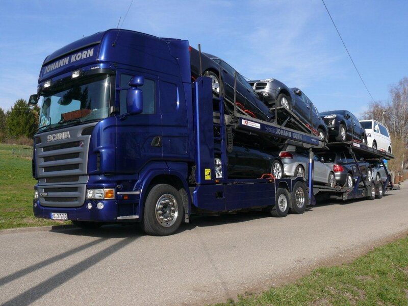 Blue Car Carrier Truck