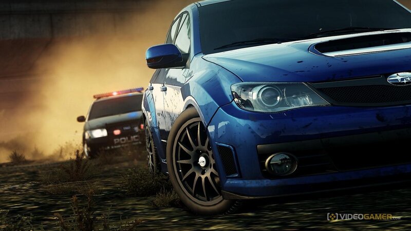 Blue car chase scene