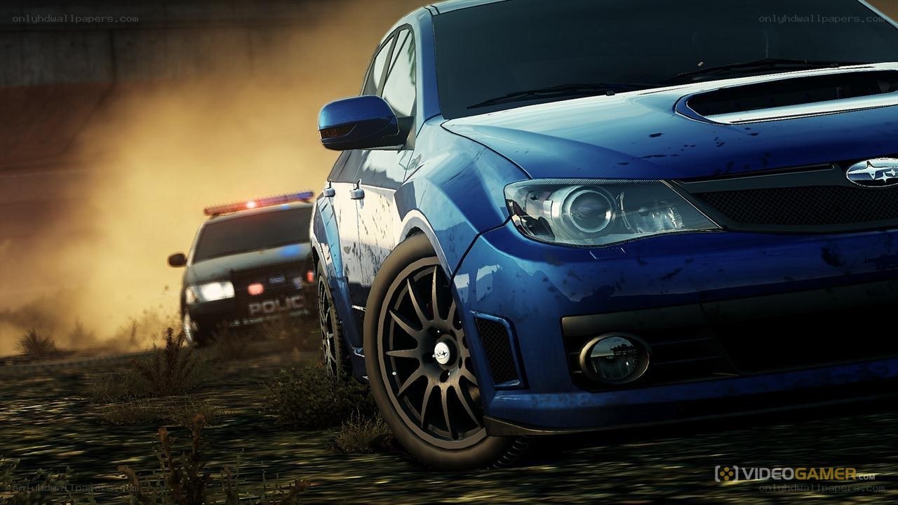 Blue car chase scene